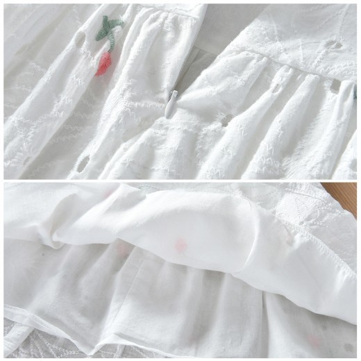 Girls' Summer Floral Hollow Sleeveless Vest Dress