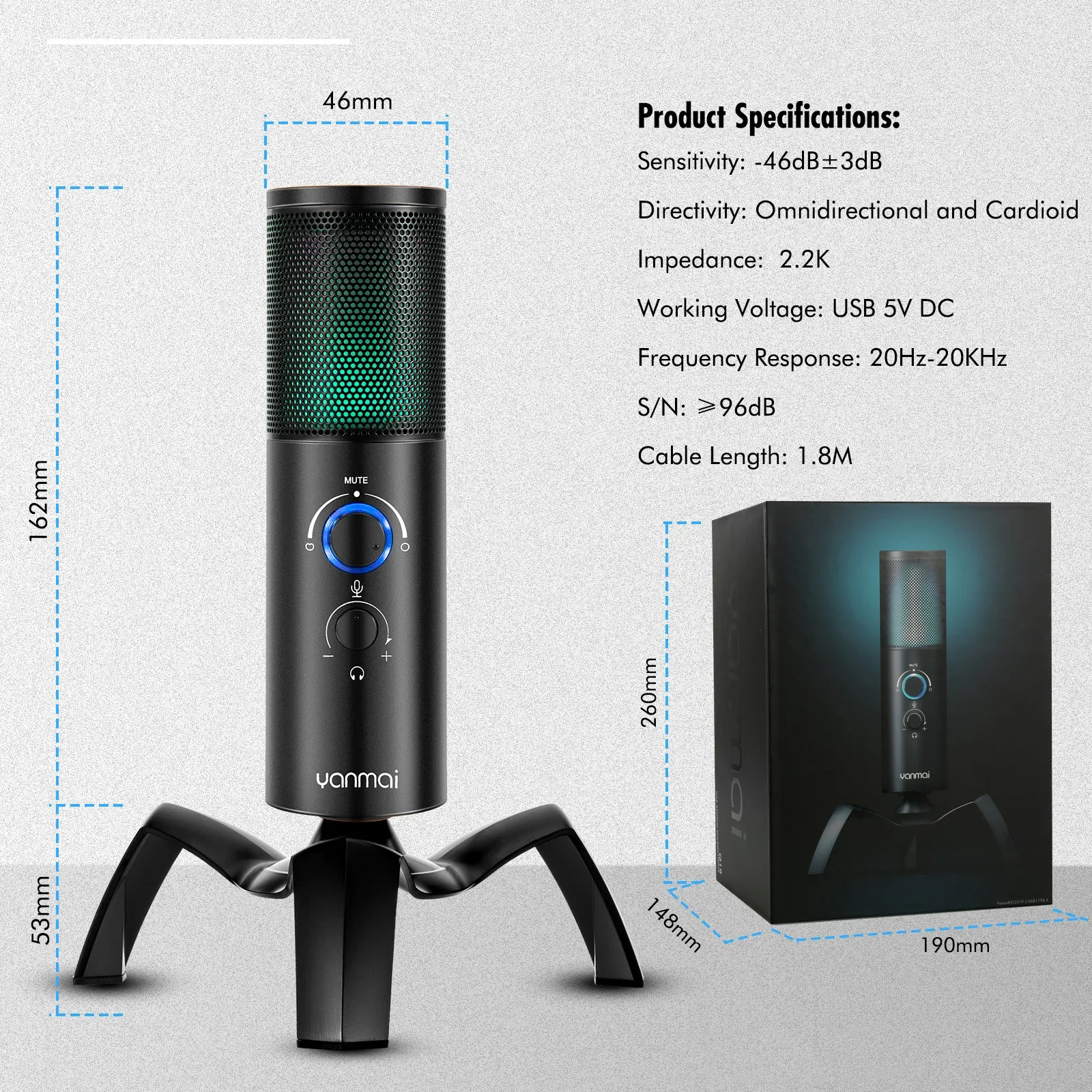 Q18 Two Directional, Recording Karaoke Condenser Microphone
