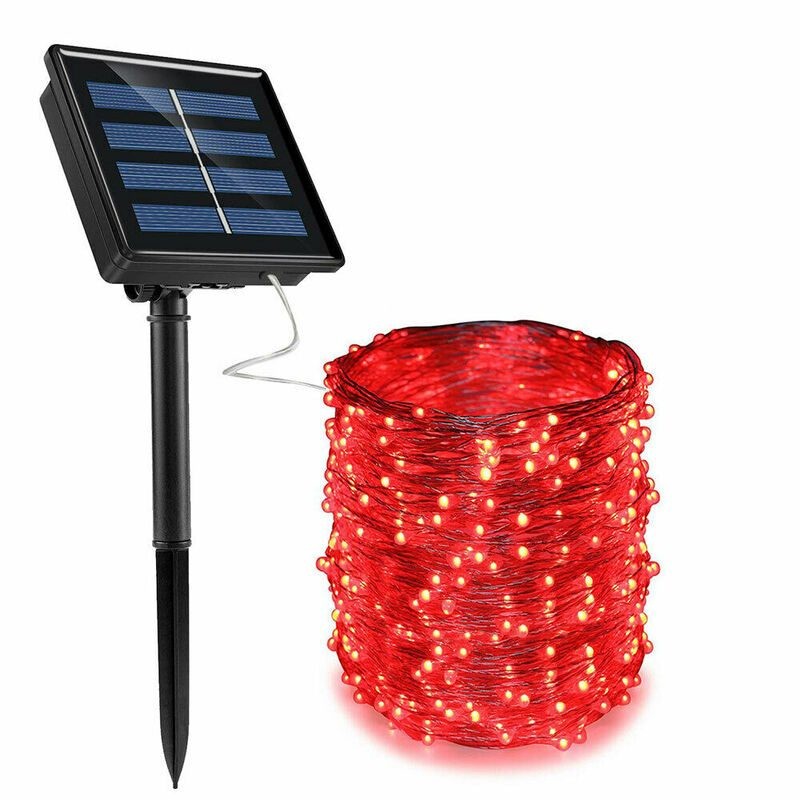 200LED Solar String Lights Christmas Outdoor Garden Lights Red