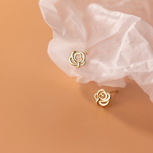 Silver Gift Giving Petite Rose Stud Earrings