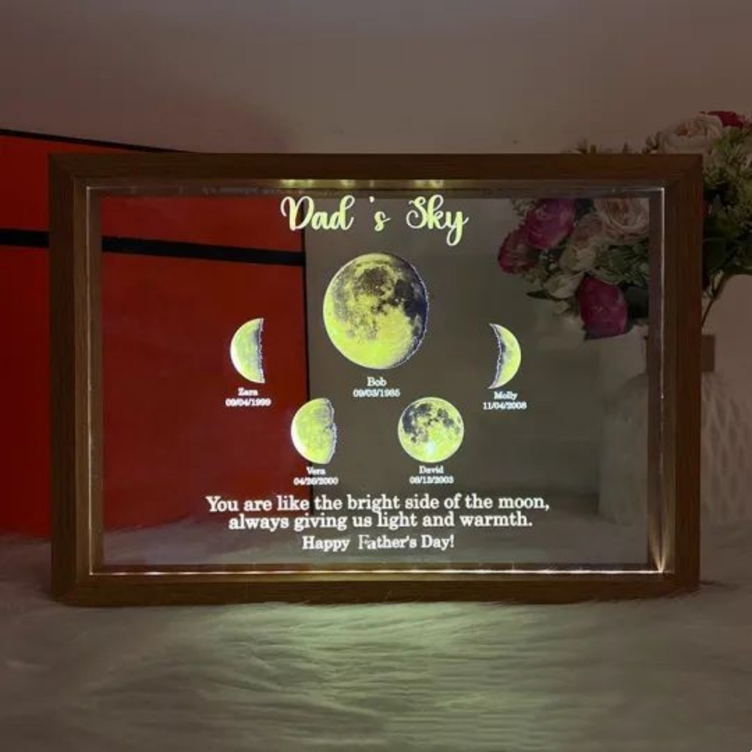 Moon Phase Transparent Luminous Ornament