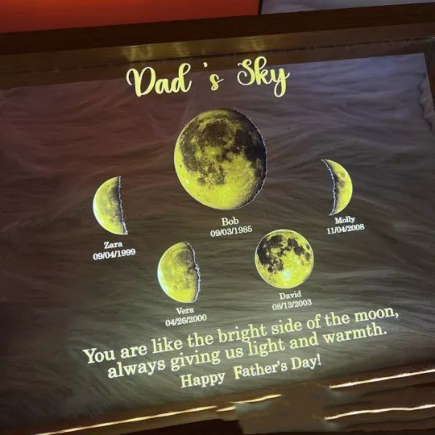 Moon Phase Transparent Luminous Ornament