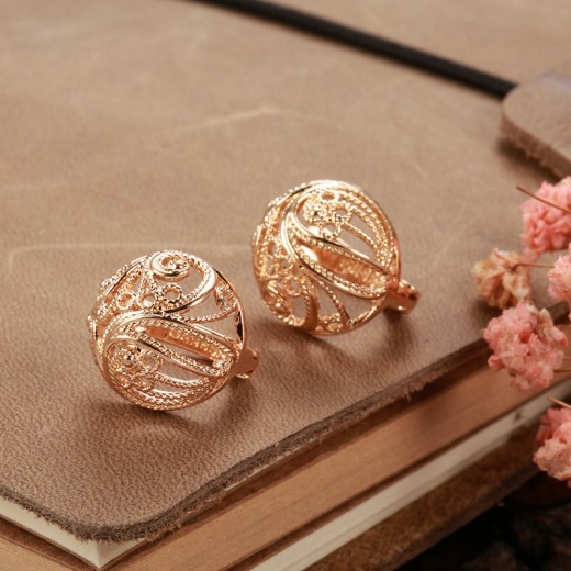 Elegant Simple And Fashionable 585 Rose Gold Earrings For Women