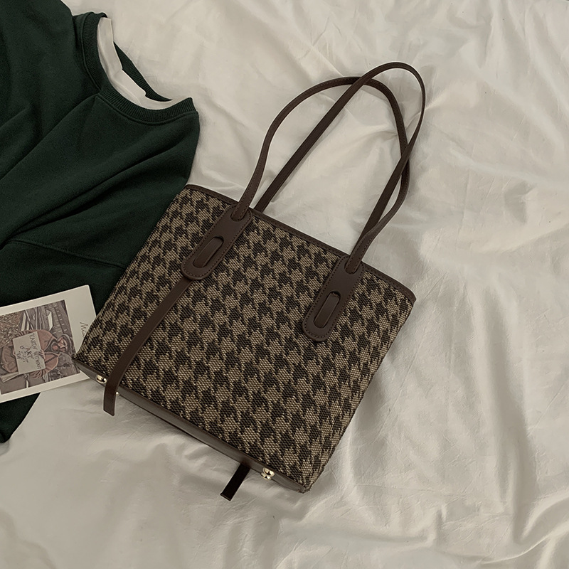 Large Bag Female Trendy Fashion Lattice Tote