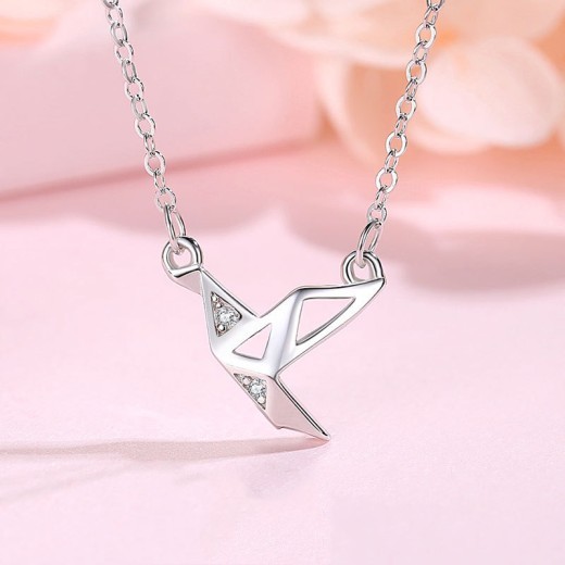 Thousand Paper Crane Necklace Female Sterling Silver Tide Rose Gold