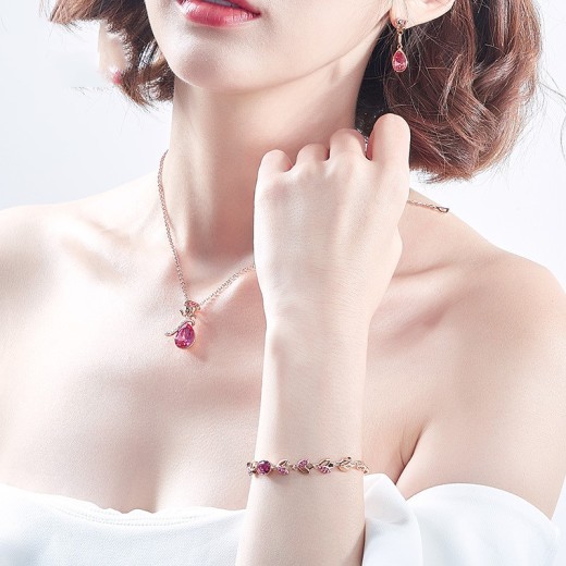 Women Models European And American Temperament Rose Gold Leaf Bracelet