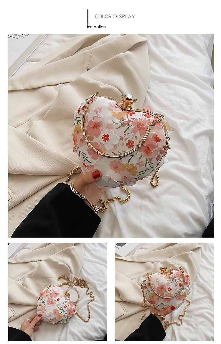 Sweet Floral Chain Crossbody Bag Fashion Tote