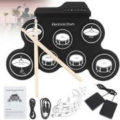 Portable Digital Electronic Roll Up Drum Set + Drumsticks