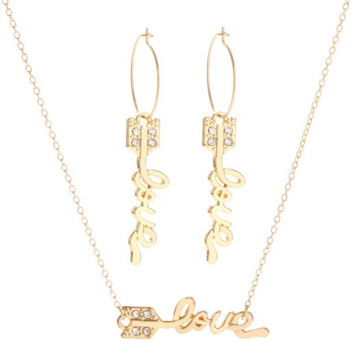 Japanese And Korean Simple Rose Gold Letter LOVE Necklace