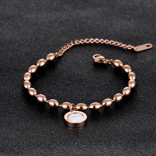 Rose gold black and white two-sided ladies bracelet