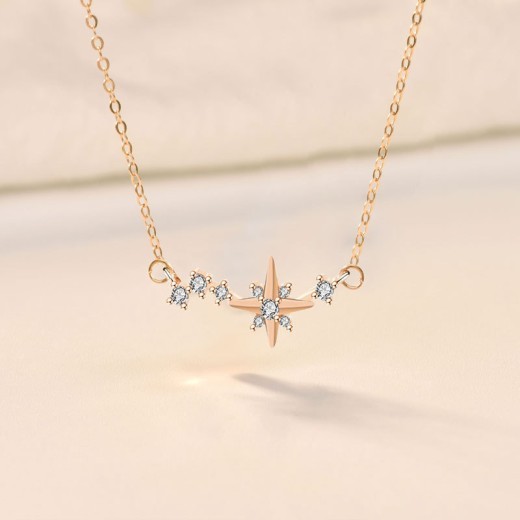 Liming Silver Sterling Silver Pendant 925 Silver Niche Design Rose Gold Star River Necklace