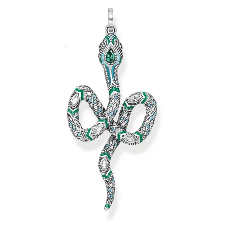 Turquoise Snake Pendant Trendy Zodiac