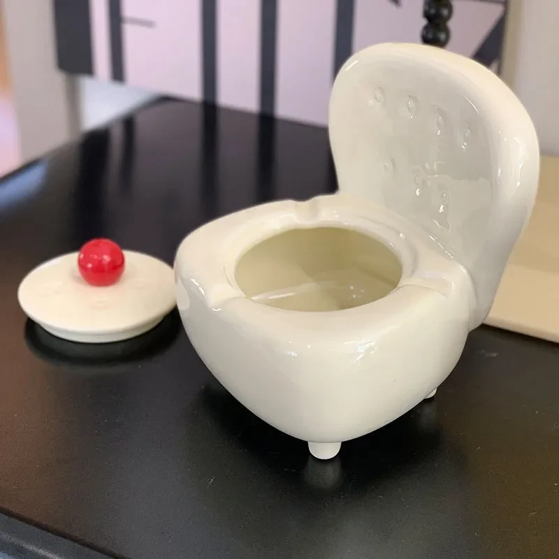 Household Living Room Light Luxury With Lid Prevent Fly Ash Ashtray