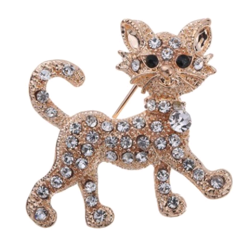 Luxury gold-plated crystal tiger full flashing brooch pin brooch gift
