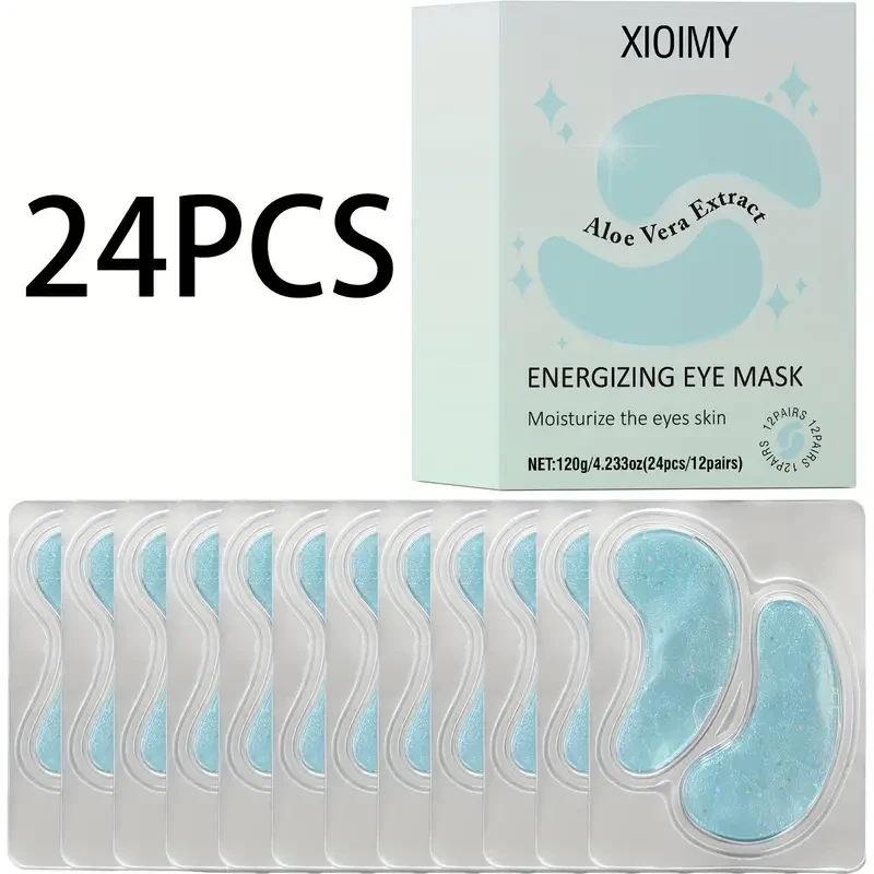 Xioimy 24-Pack Aloe Vera Eye Masks for Deep Moisturizing and Skin Tightening
