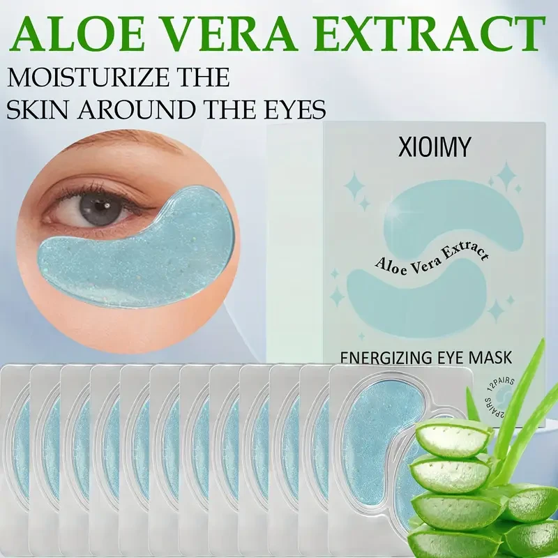 Xioimy 24-Pack Aloe Vera Eye Masks for Deep Moisturizing and Skin Tightening