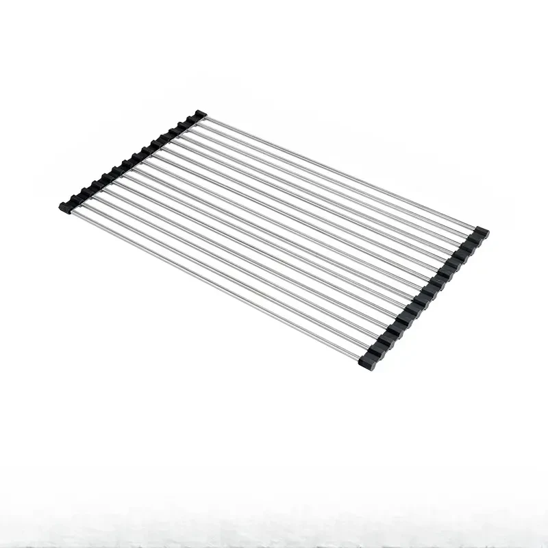 1pc WONGIRL Stainless Steel Roll-Up Dish Drying Rack