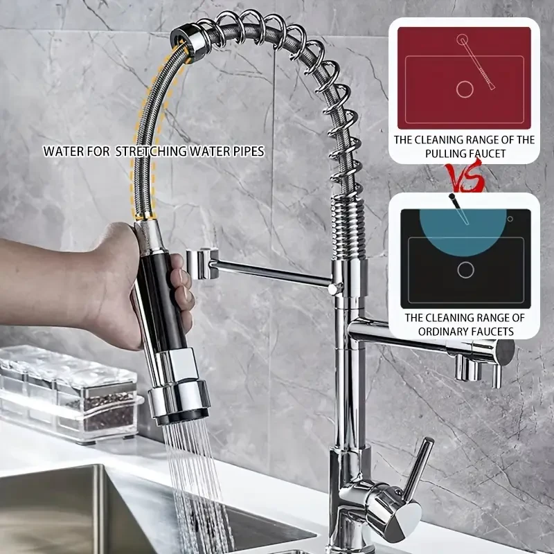 DEMANKE Modern Kitchen Faucet with Dual Nozzles