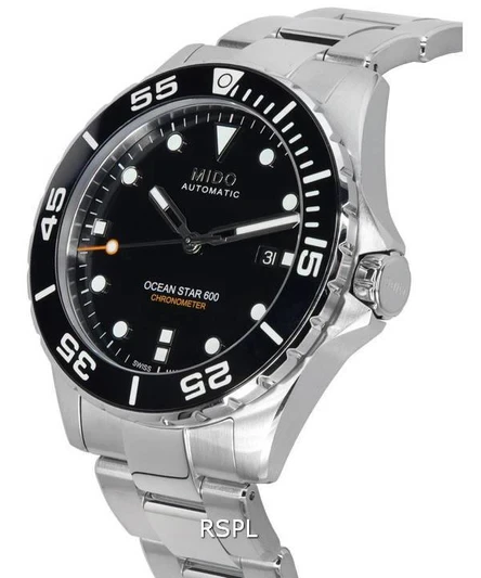 Mido Ocean Star 600 Chronometer Black Dial Automatic Diver's M026.608.11.051.00 M0266081105100 600M Men's Watch
