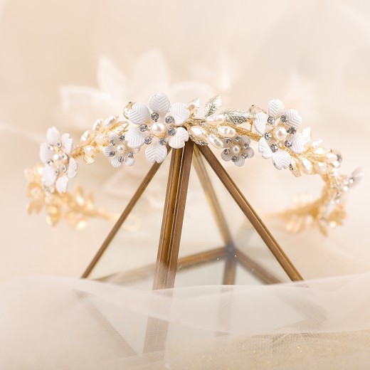 Tiara Wedding Crown Alloy Pearl Rhinestone