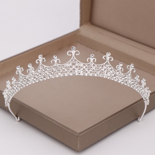 Fashion Alloy Luxury Crystal Crown Headband