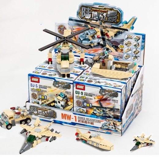 Land trench puzzle assembling and inserting toy blocks