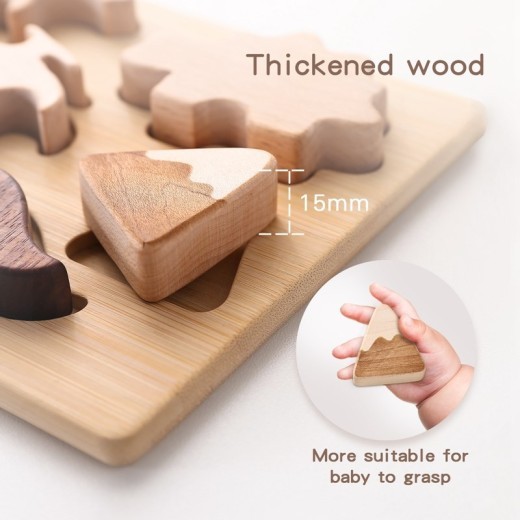 Mongolian Dinosaur Puzzle Children's Puzzle Wooden Grab Board Toy