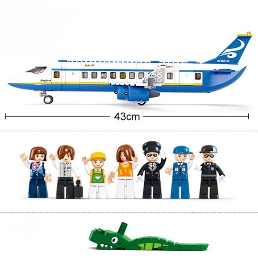 Children's Educational Plastic Plug-In Toy Airplane Aviation Series