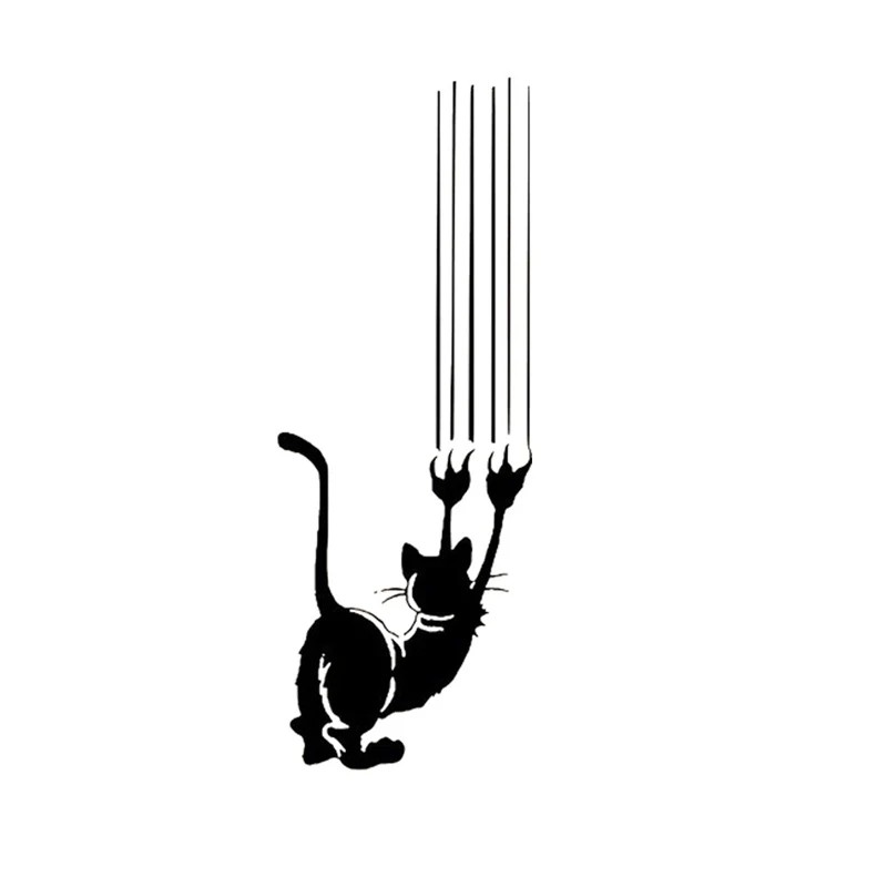 Cute Cat Wall Sticker - Removable Kitty Decals for Door/Wall Home Decoration