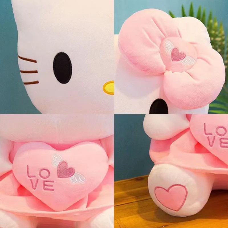 Sanrio Hello Kitty Cat Plush Toys - Cartoon KT Cat Plushie Doll, Soft Stuffed Anime Pillow