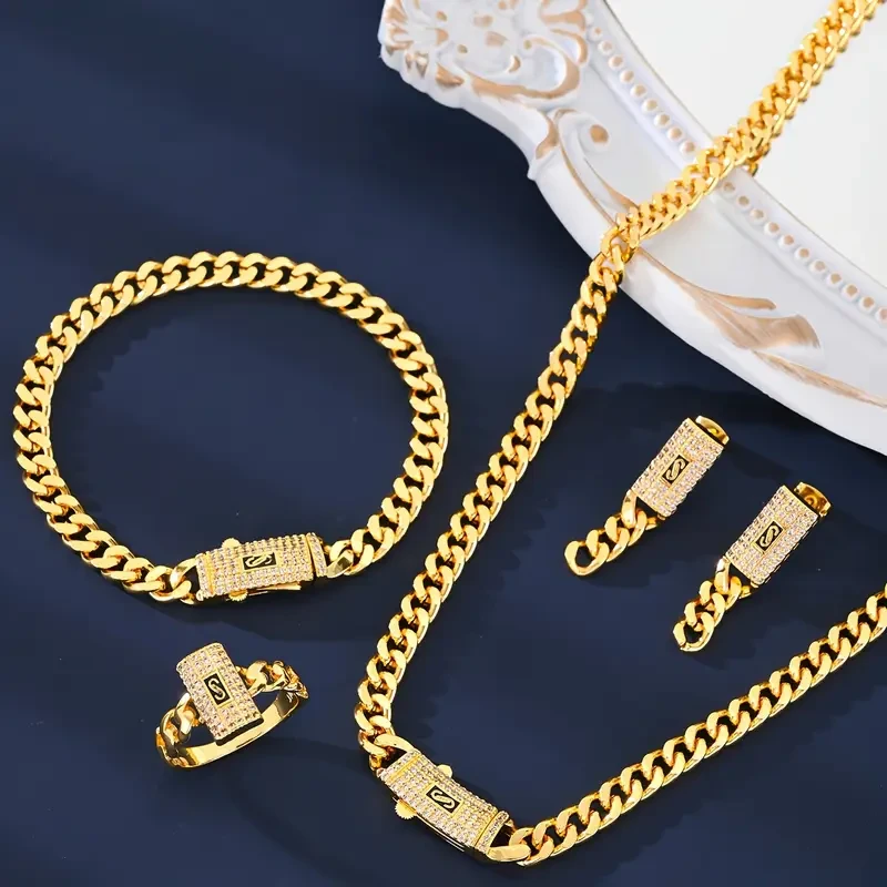 5pcs/set Fashionable Zirconia Earrings