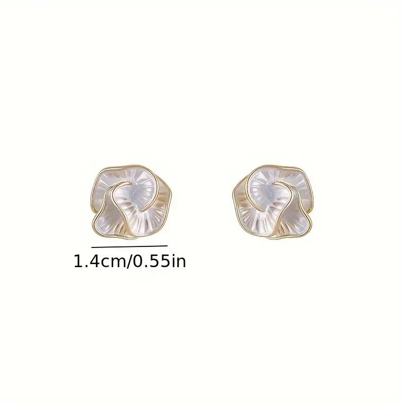 Elegant Camellia Flower Stud Earrings