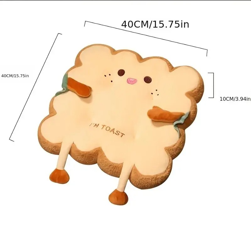 Simulation Bread Toast Cushion - Stuffed Memory Foam Pillow