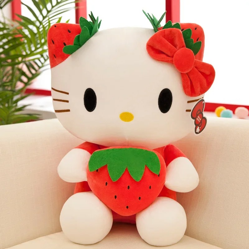 22cm Sanrio KT Cat Plush Toy - Kawaii Strawberry KT Cat Plush Doll