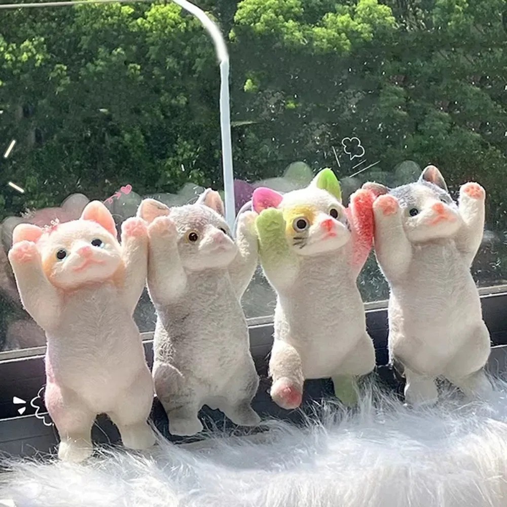 Squishy Cute Flocking Cat Stress Relief Toy - Extra Large Sensory Fidget Toy