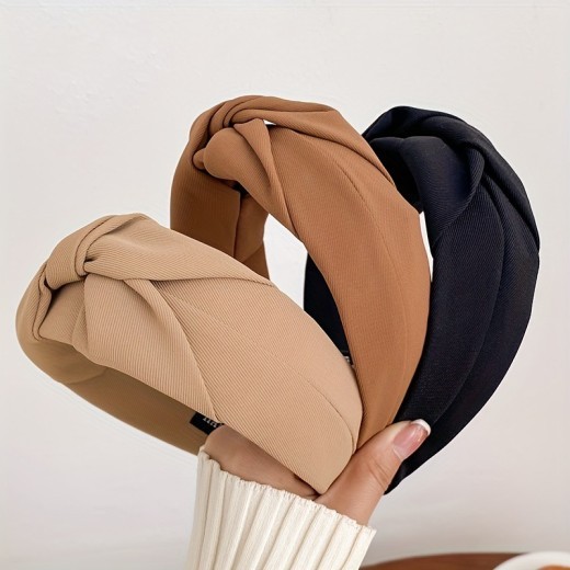 French Retro Fabric Crossed Headband