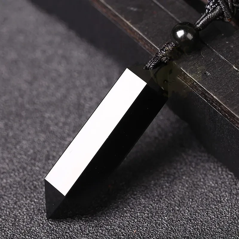 Natural Obsidian Hexagonal Pendant Originality