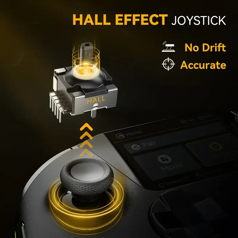 (No Drift)Interactive Screen Wireless Gaming Controller for PC/Switch/iOS/Android/Steam Deck