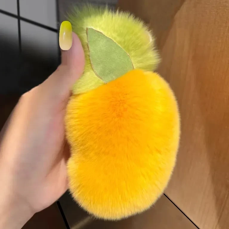 Rabbit Fur Mango Car Key Ring Pendant