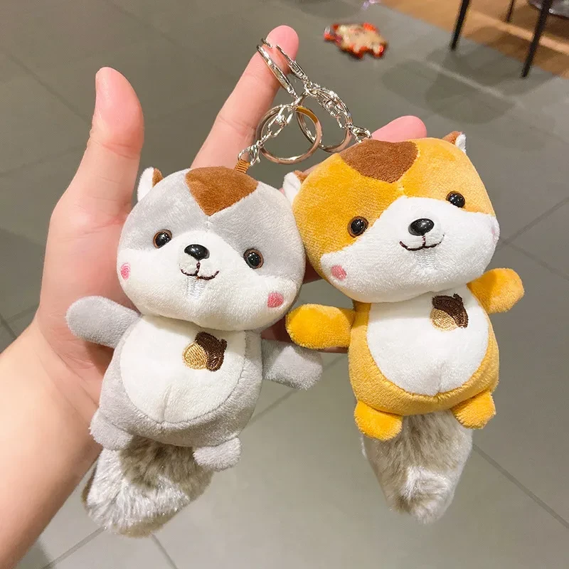 Plush Squirrel Doll Modeling Bag Hanging Ornament Keychain
