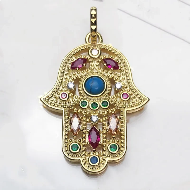 Gold Plated Hand of Fatima Pendant