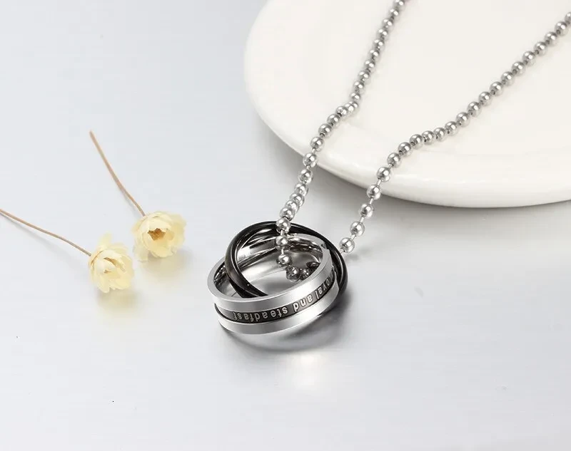 Endless love couple necklace pendant stainless