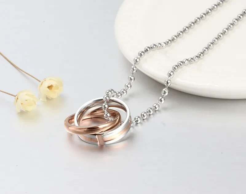 Endless love couple necklace pendant stainless