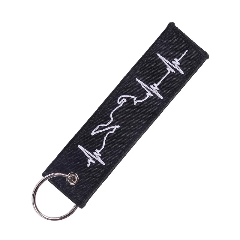 Embroidery Craft White ECG Racing Keychain
