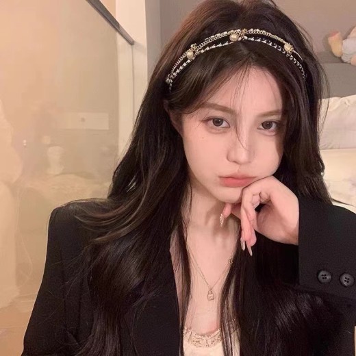 French Maiden Pearl Chain Headband