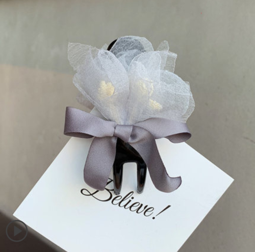 Hairpin back head grabbing clip Korean version of flower hair grabbing medium Korean fabric hairpin