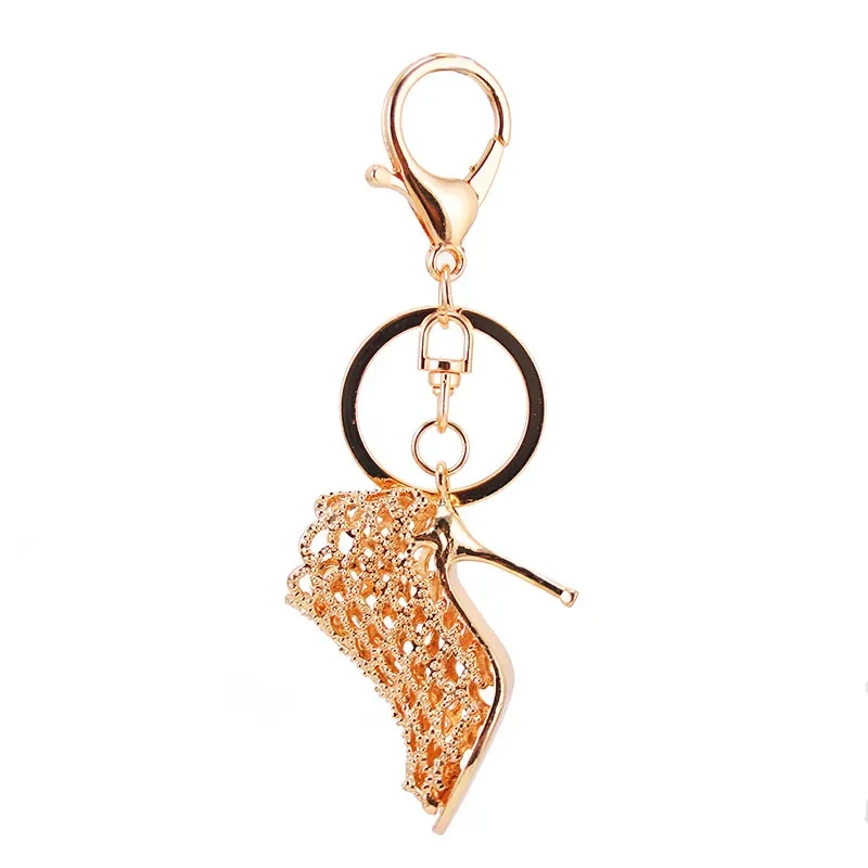 Women's Fashion Hollowed-out High Heels Style Car Key Ring Pendant