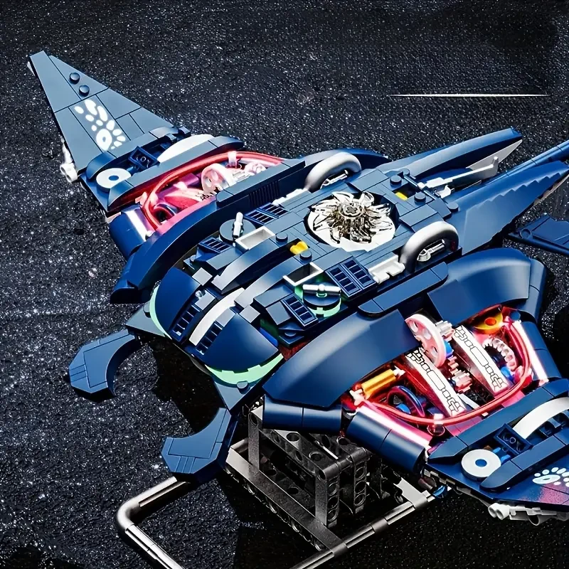 FUNXINEE Technical Mechanical Manta Ray Sea Animal Mobulidae Life Set Display Stand Building Blocks Bricks Creative Model