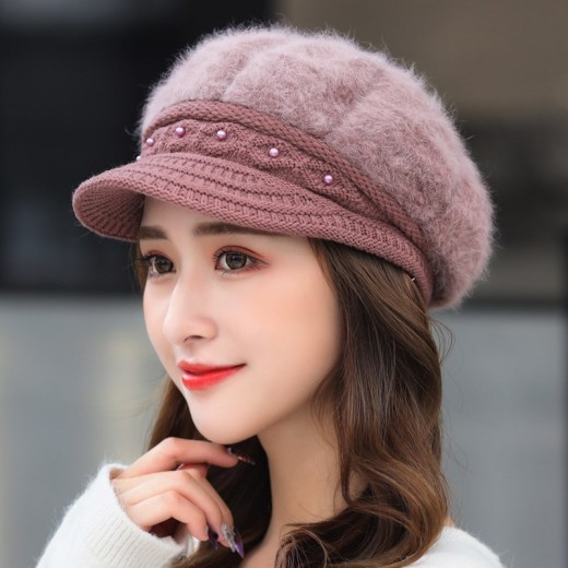 Winter Women's Fashion Velvet Padded Thermal Knitting Beret