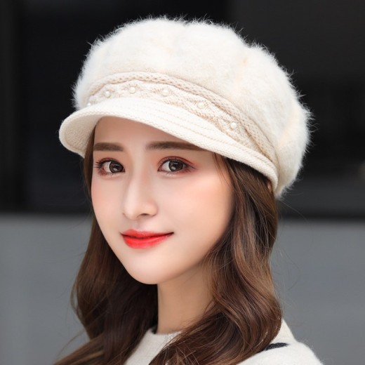 Winter Women's Fashion Velvet Padded Thermal Knitting Beret